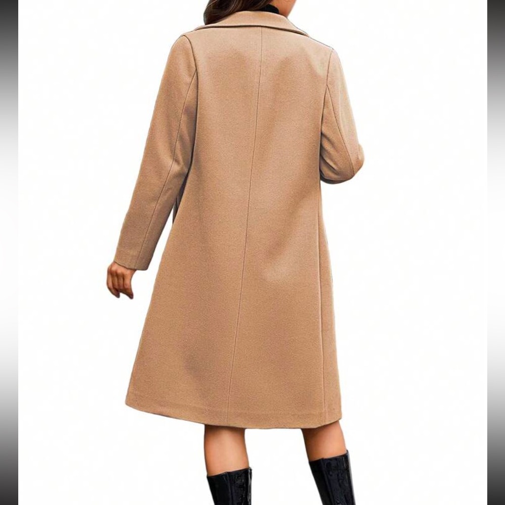 Classic Rust Brown Solid Button Mid Length Jacket… - image 4